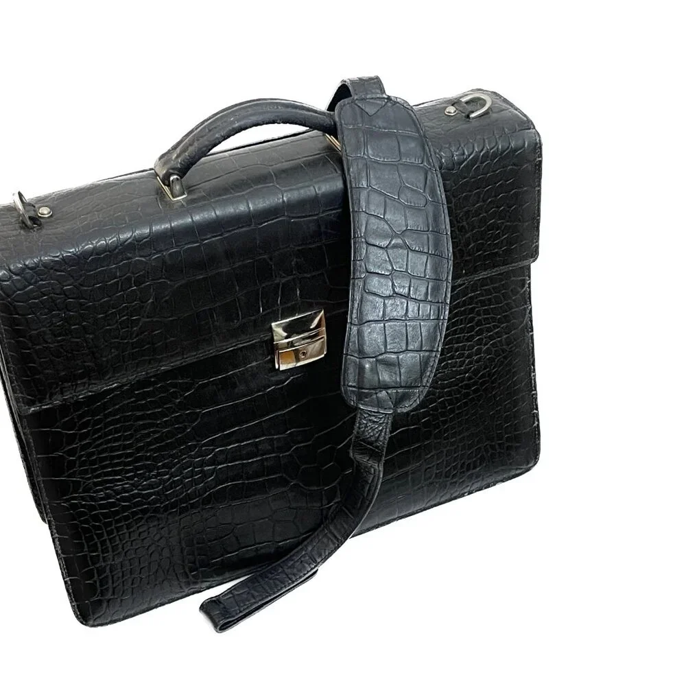 Jack Georges Genuine American Alligator Executive Briefcase #AL422 - USA Made